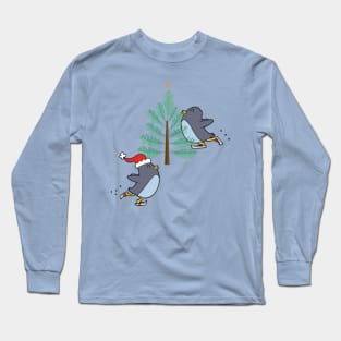 penguins going skating Long Sleeve T-Shirt